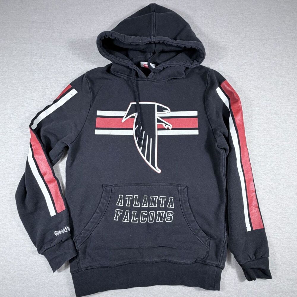Mitchell & Ness NFL Atlanta Falcons Retro Small Hooded Black Sweatshirt Football